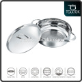 Two handle stainless steel wok with lid